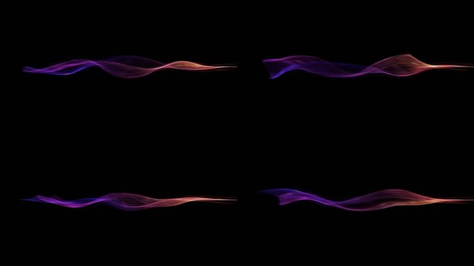 紫色粒子飘带音波声波-无缝循环带透明通道