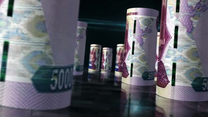 乌兹别克斯坦Sum money钞票卷无缝循环