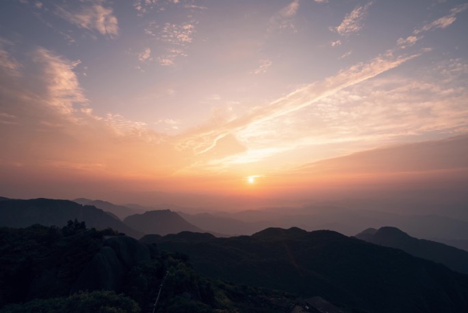 桂林山水之猫儿山日升日落延时