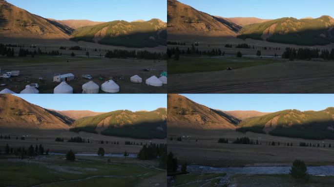 蒙古边境航拍4K高清素材
