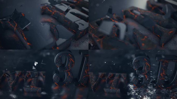 AE Element 3d logo破碎