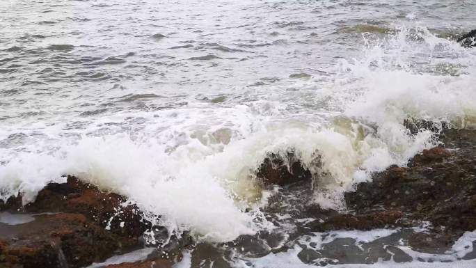 大海浪花海边海滩一分钟以上长视频5