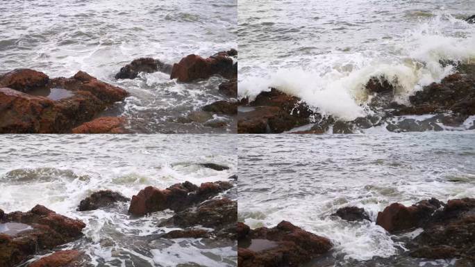 大海浪花海边海滩一分钟以上长视频5