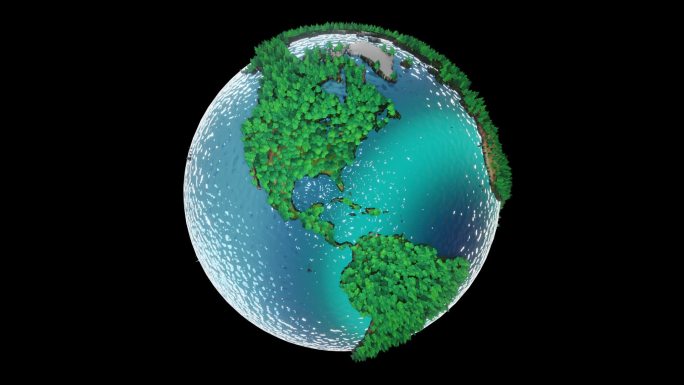3D绿化地球 循环动画带通道