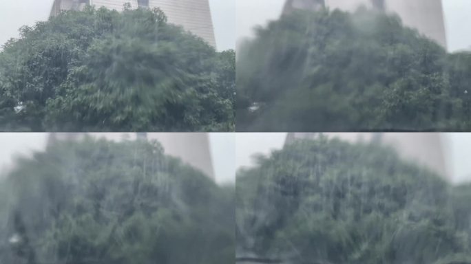 台风天暴雨大雨雨天强对流天气实拍