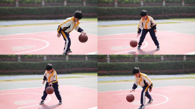 男孩打篮球 体育运动 锻炼 球场