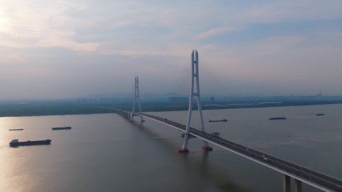 南京长江大胜关大桥三桥4k超清航拍素材