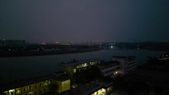 衡阳二十六中学学校空镜夜景环境