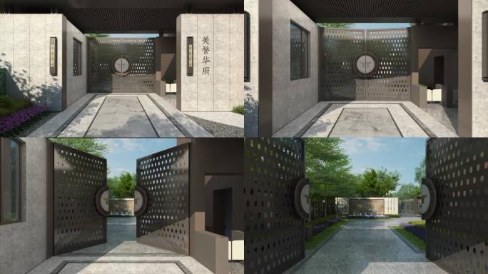 新中式建筑府邸式入口