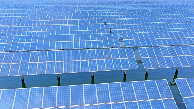 航拍光伏发电太阳能新能源太阳能板碳中和