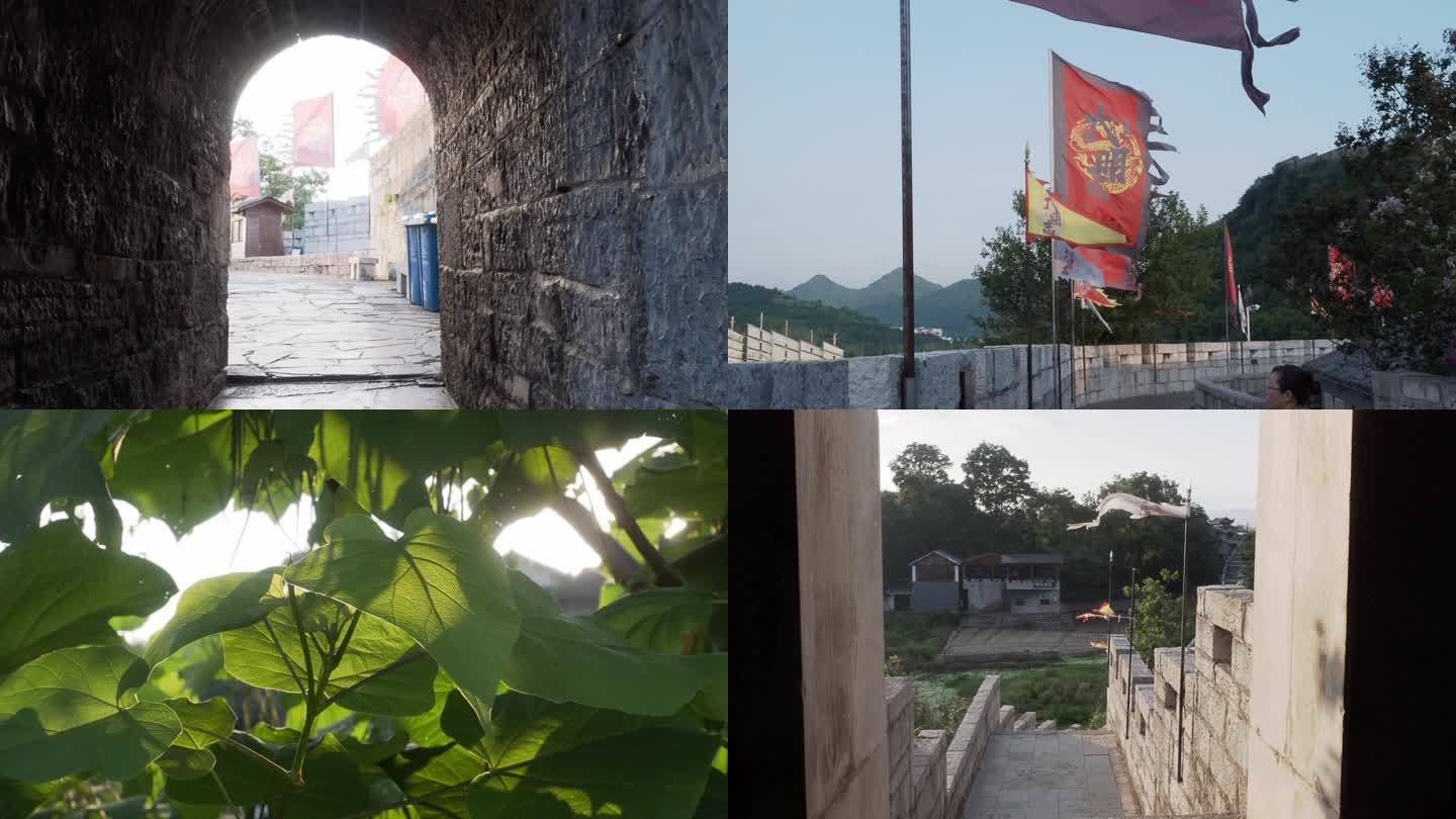 贵州旅游青岩古镇古城墙清晨阳光