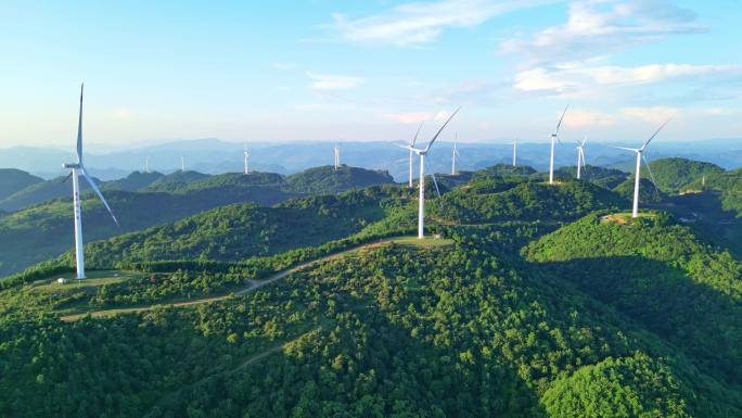 四川省广元市黑石坡新能源风力发电风车旅游