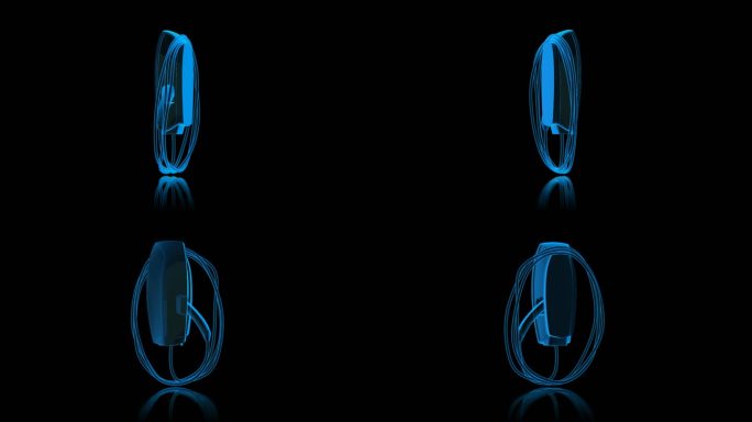 特斯拉充电桩全息蓝色科技通道素材