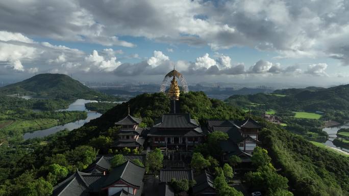 盐田区东部华侨城大华兴寺四面观音航拍