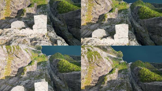 4K无人机拍摄的挪威吕瑟峡湾讲坛岩的视频。
