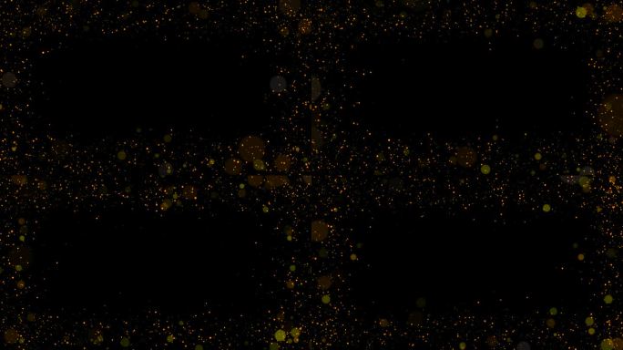 4K尘埃散景闪光粒子抽象背景与金色闪亮的星星散景闪光