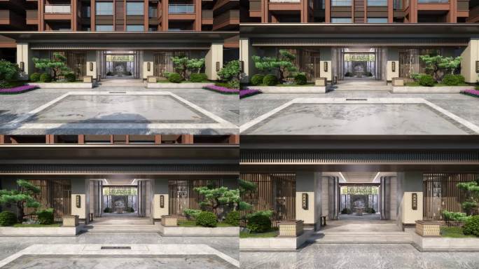 新中式建筑大堂 四水归堂