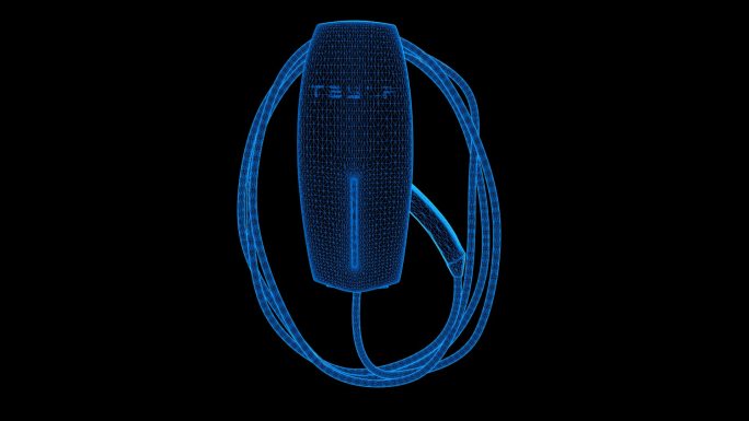 特斯拉充电桩蓝色科技线条通道素材