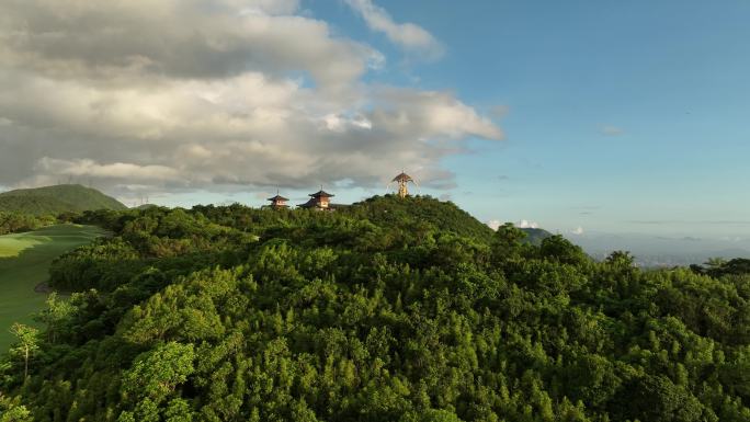 盐田区东部华侨城大华兴寺四面观音航拍