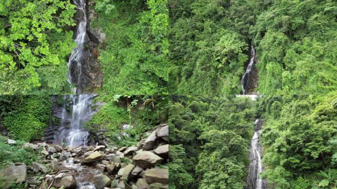 海南热带雨林瀑布山水鹦哥岭瀑布
