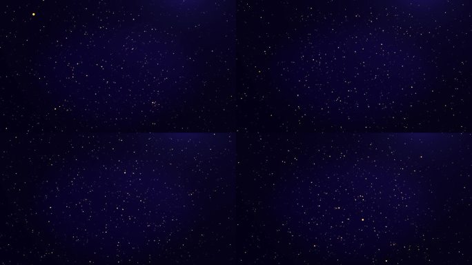 4K抽象蓝色发光粒子漂浮散景。神奇的闪光光背景