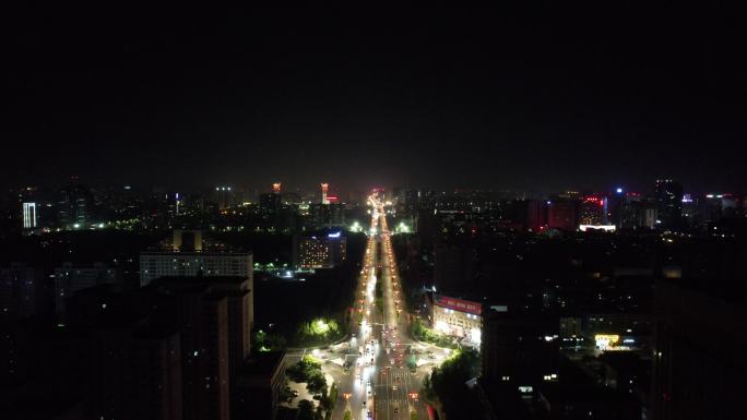 山东潍坊城市高架桥夜景交通航拍 (7)