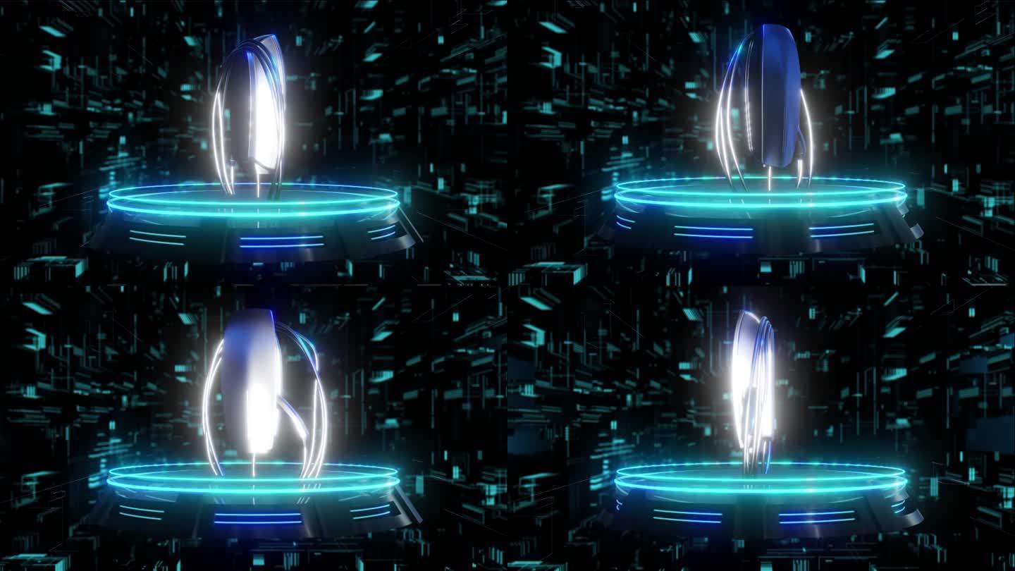 特斯拉充电桩元宇宙全息科技光圈展示素材