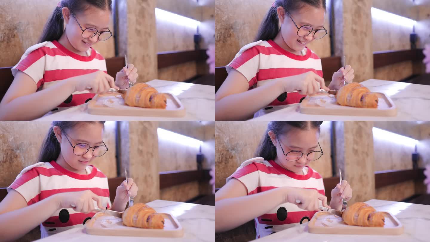 一个吃牛角面包的女孩的一天