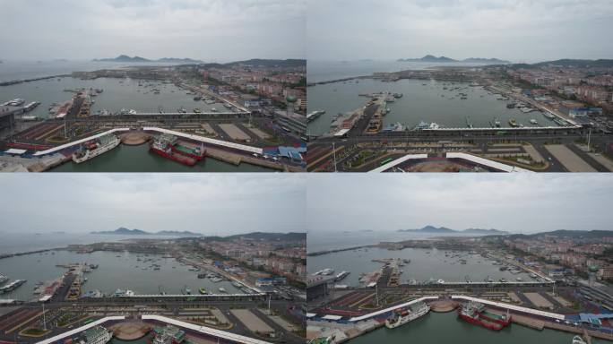 山东长岛港口码头轮船航拍 (6)