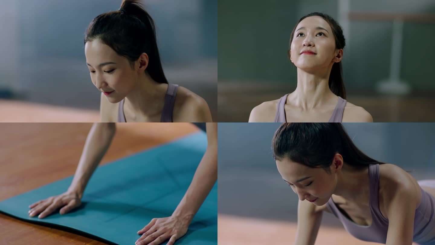 女生锻炼健身瑜伽