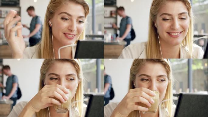 性感女人视频聊天网上约会异地恋咖啡馆