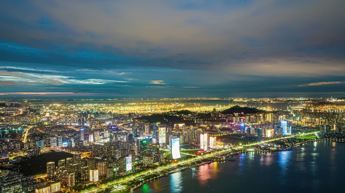 青岛西海岸滨海大道城市夜景