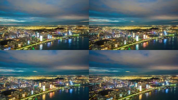 青岛西海岸滨海大道城市夜景