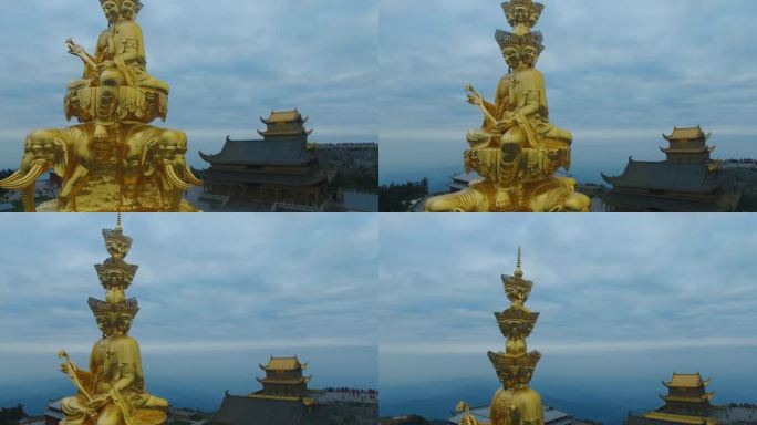 山上的金身佛像