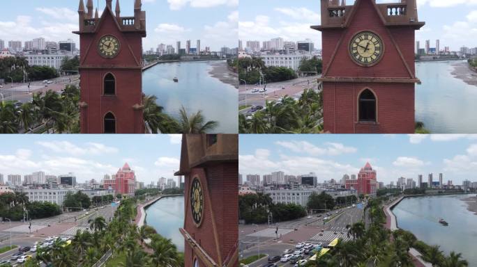 海口长堤路钟楼风光