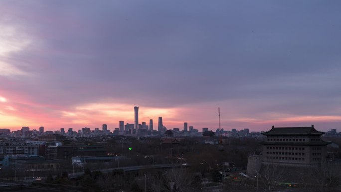 北京城市朝霞