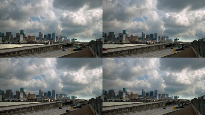 休斯顿德州高速公路上壮观的云层