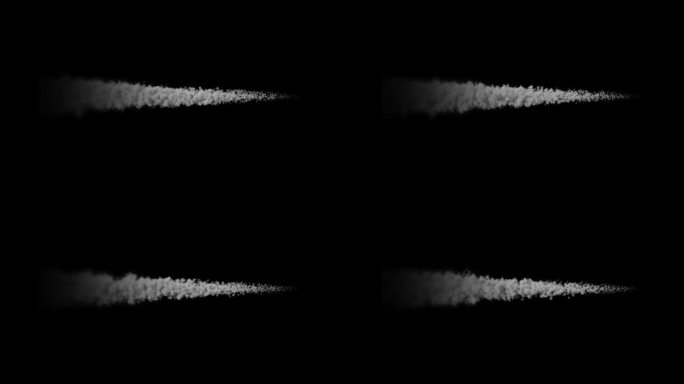 黑色背景上的烟迹飞扬。4 k