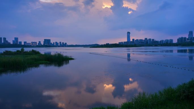 成都兴隆湖日转夜延时4k