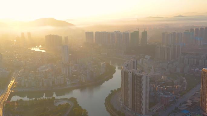 （原创）怀集县城光照航拍素材