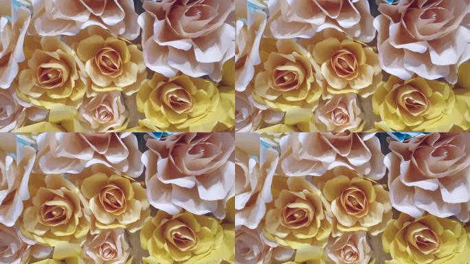 粉彩高柔和的配色方案玫瑰背景情人节背景工艺纸花