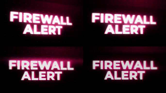 防火墙警报警告警告错误信息在屏幕上闪烁，计算机系统崩溃。