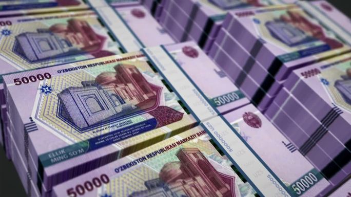 乌兹别克斯坦Sum money钞票包无缝循环