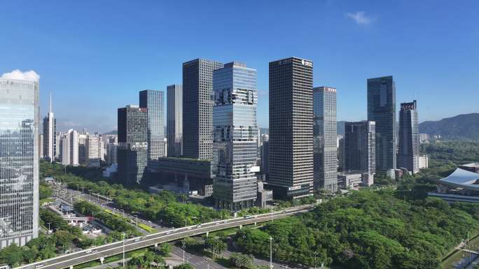 深圳福田区基金大厦证券大厦航拍