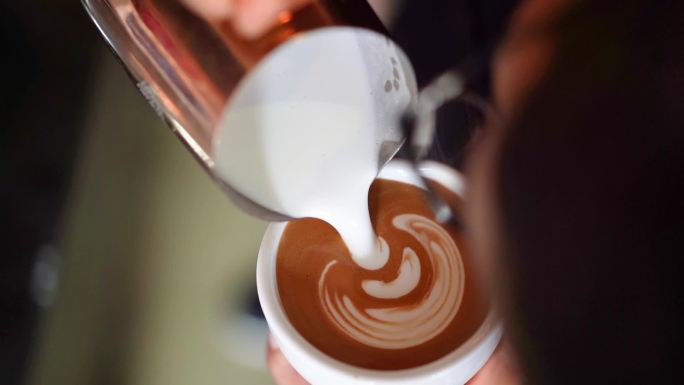 咖啡豆烘焙拉花咖啡制作冲咖啡通用视频素材