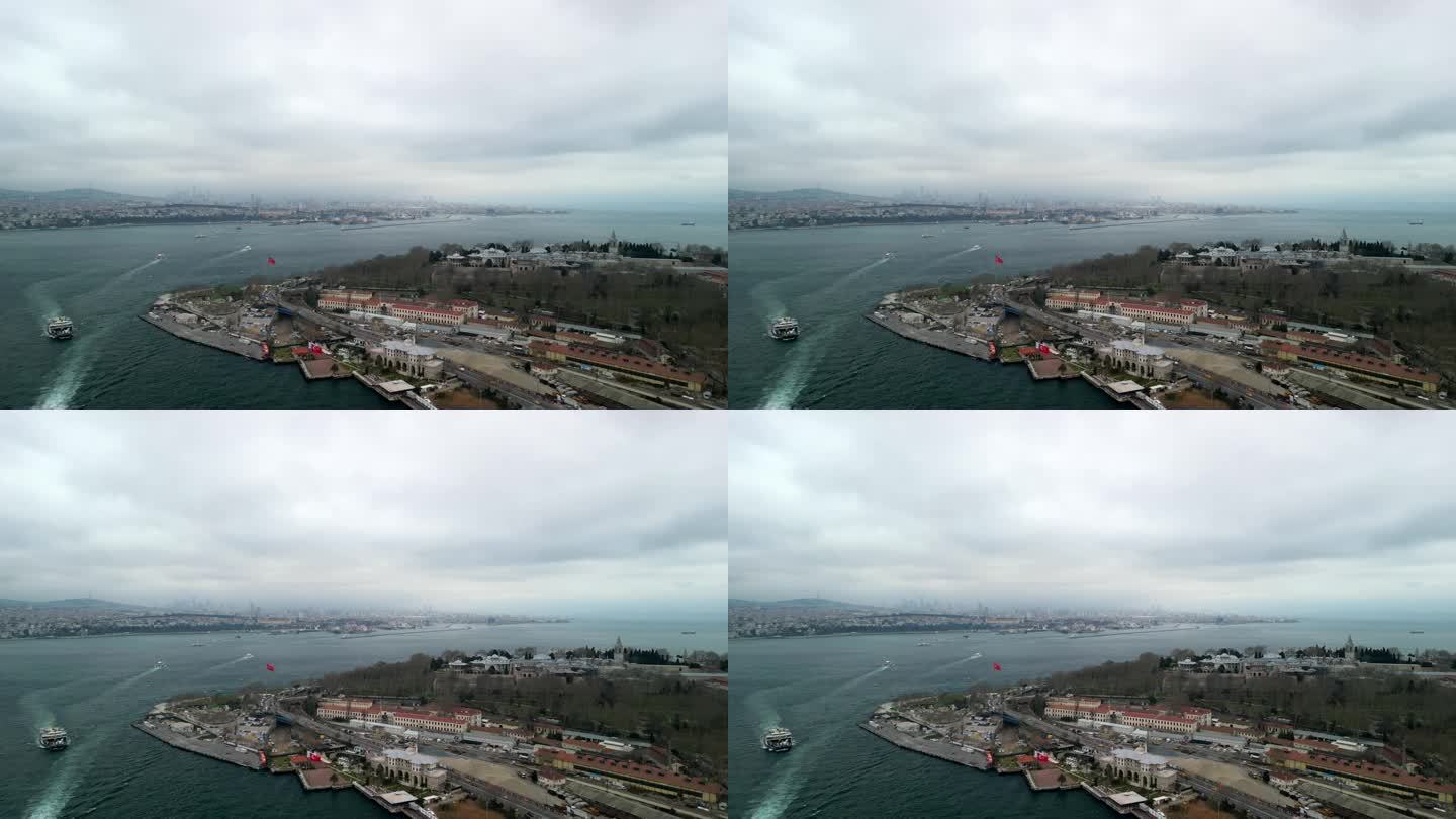 托普卡帕宫和博斯普鲁斯海峡的伊斯坦布尔城市景观