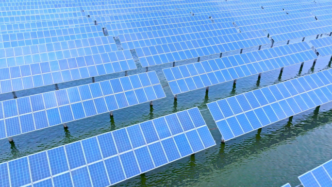 新能源太阳能板碳中和航拍光伏发电太阳能