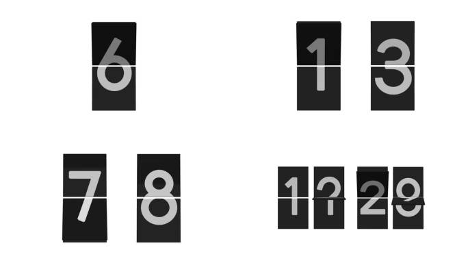 翻牌数字牌 时间计数器