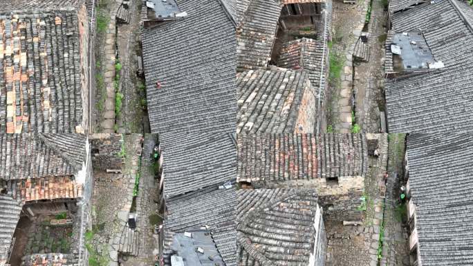 浙江金华磐安乌石古村石板路石头路古街老房