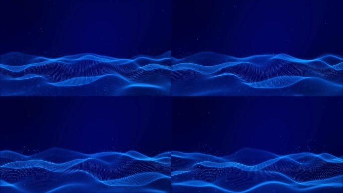 发光粒子液体动态流动。新潮的流体波点纹理散焦颗粒。